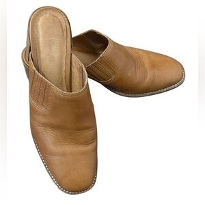 Madewell Brown Leather The Carey Mule Slip On Shoes Women's Size 10